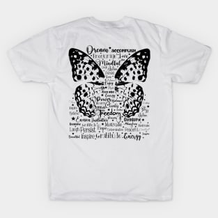 Inspirational Wings in Dark Font T-Shirt